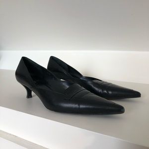 Joan & David Leather Kitten Heels